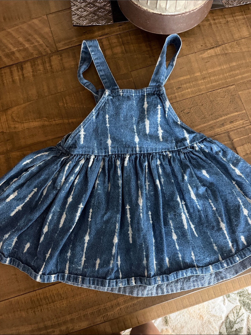 Nanette Lepore Girls Blue Tie-Dye Denim Overall Dress - Picture 4 of 4